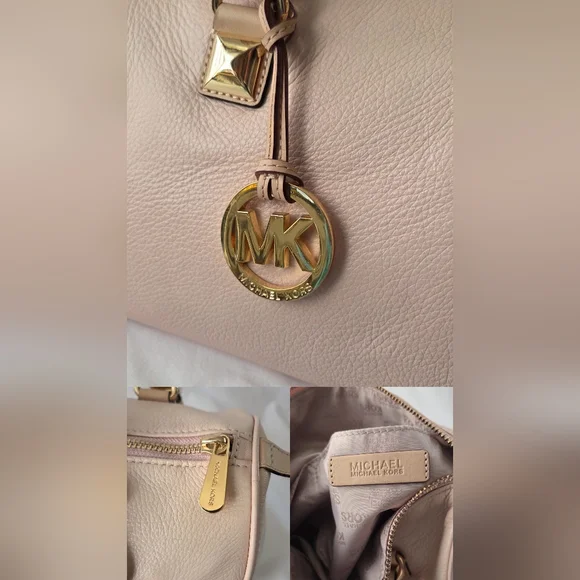 Michael Kors Pebble Leather Blush Grayson Satchel Handbag - Picture 14 of 16